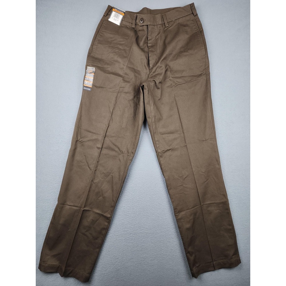 Savane Dress Pants Mens 34x32 Timber Green Motion Flat Front Wrinkle Free NWT